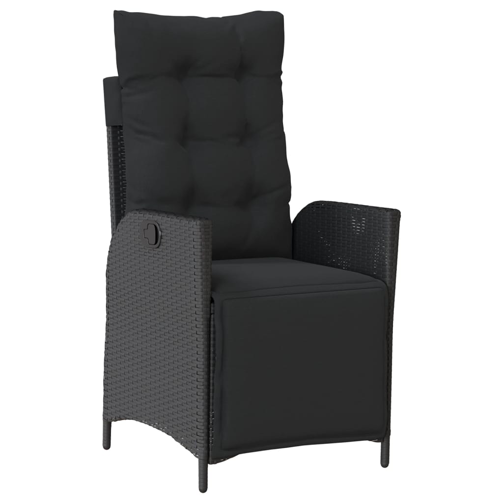 Set mobilier de grădină cu perne, 7 piese, negru, poliratan GartenMobel Dekor