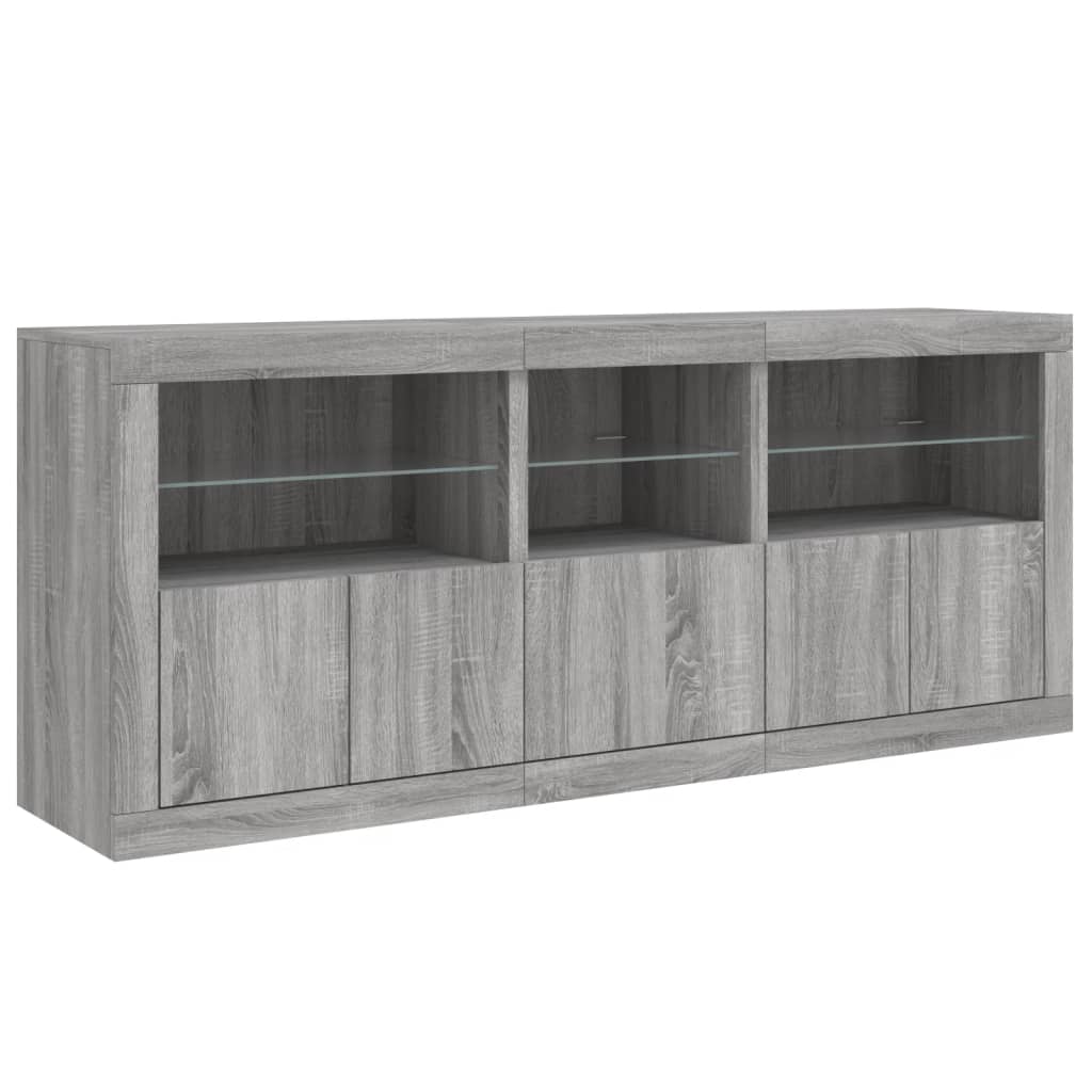 Dulap cu lumini LED, gri sonoma, 162x37x67 cm GartenMobel Dekor