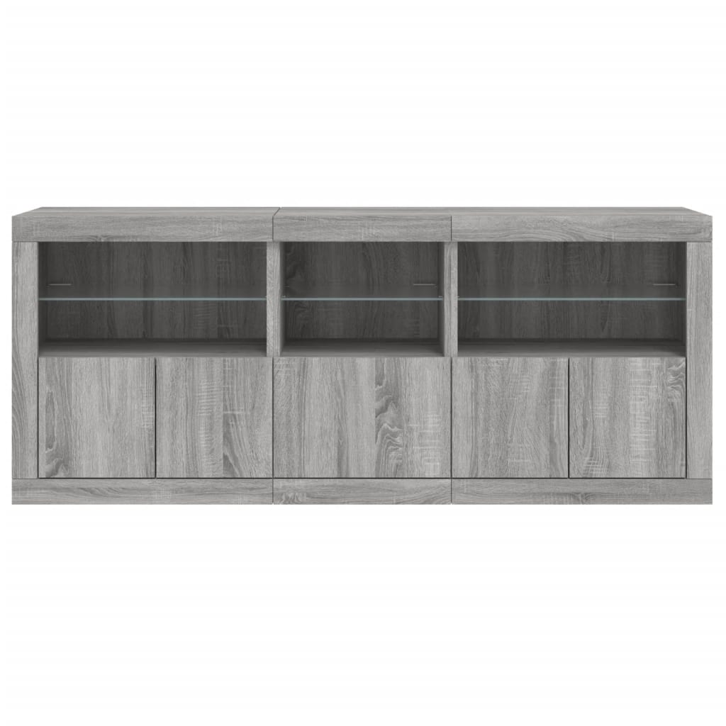 Dulap cu lumini LED, gri sonoma, 162x37x67 cm GartenMobel Dekor