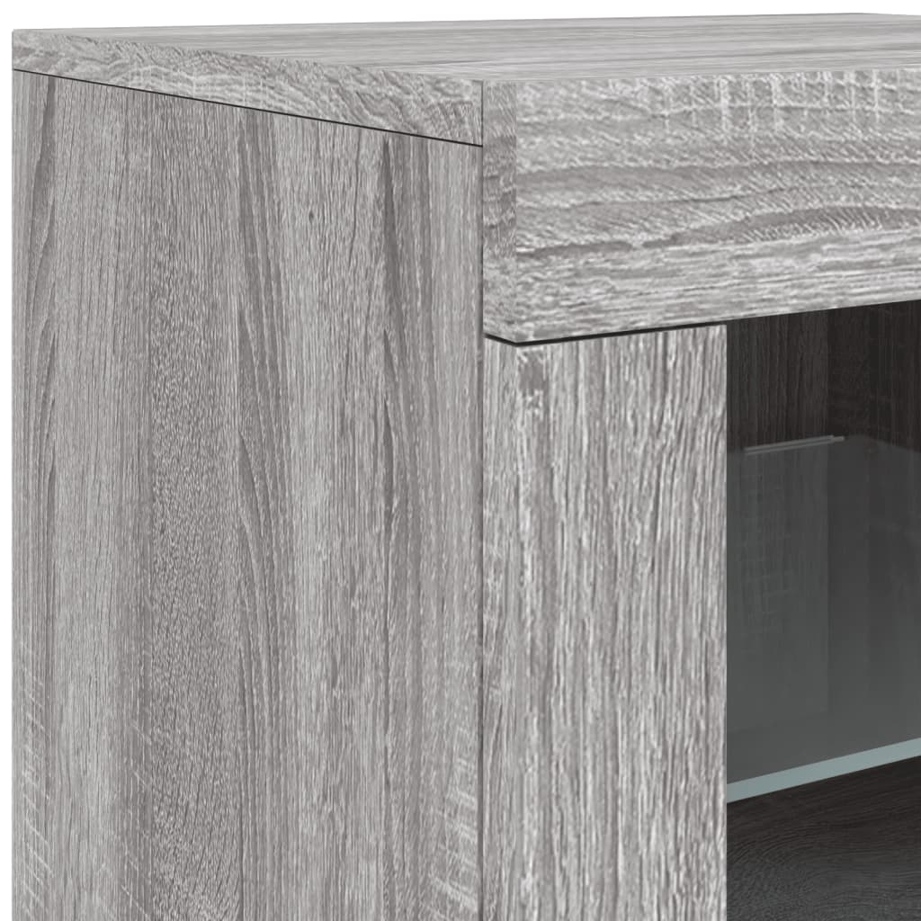 Dulap cu lumini LED, gri sonoma, 181,5x37x67 cm GartenMobel Dekor