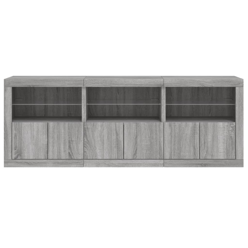 Dulap cu lumini LED, gri sonoma, 181,5x37x67 cm GartenMobel Dekor