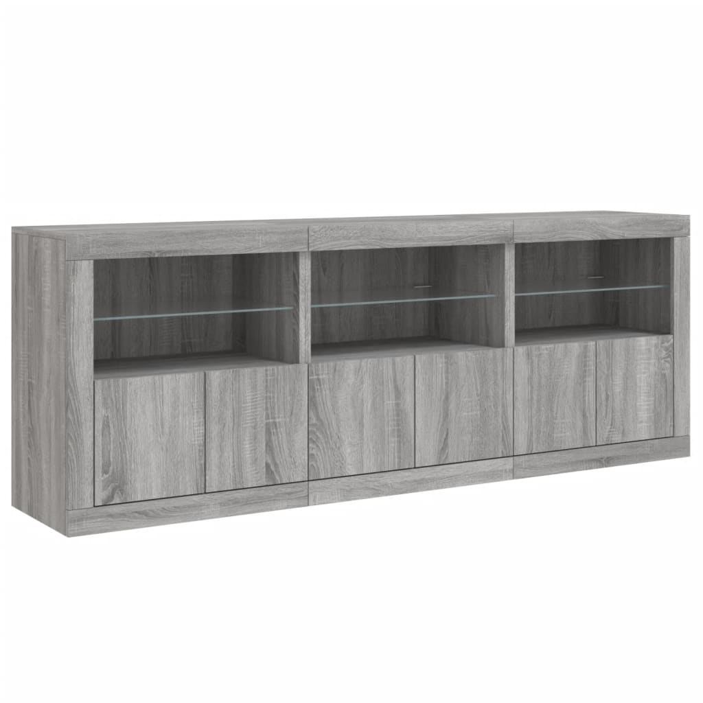Dulap cu lumini LED, gri sonoma, 181,5x37x67 cm GartenMobel Dekor