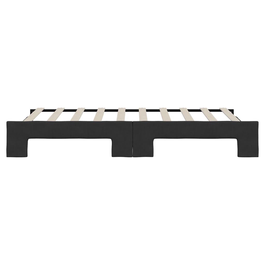 Pat de zi cu extensie, negru, 90x190 cm, textil GartenMobel Dekor