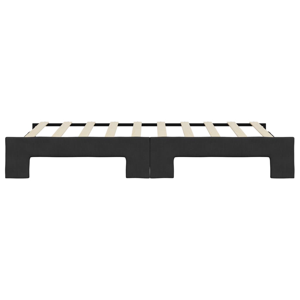 Pat de zi cu extensie, negru, 90x190 cm, textil GartenMobel Dekor