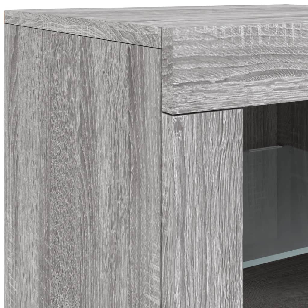 Servantă cu lumini LED, gri sonoma, 162x37x67 cm GartenMobel Dekor