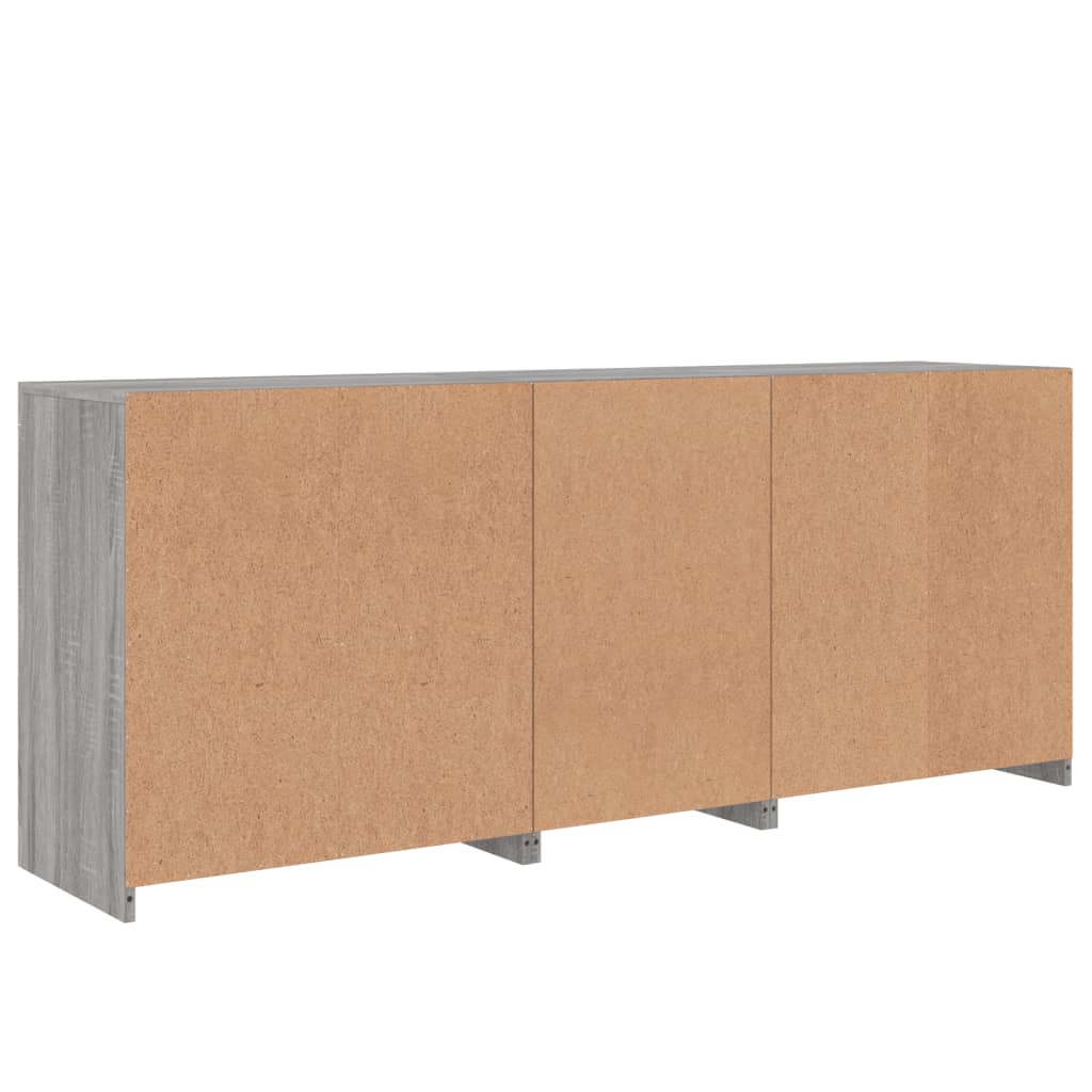 Servantă cu lumini LED, gri sonoma, 162x37x67 cm GartenMobel Dekor