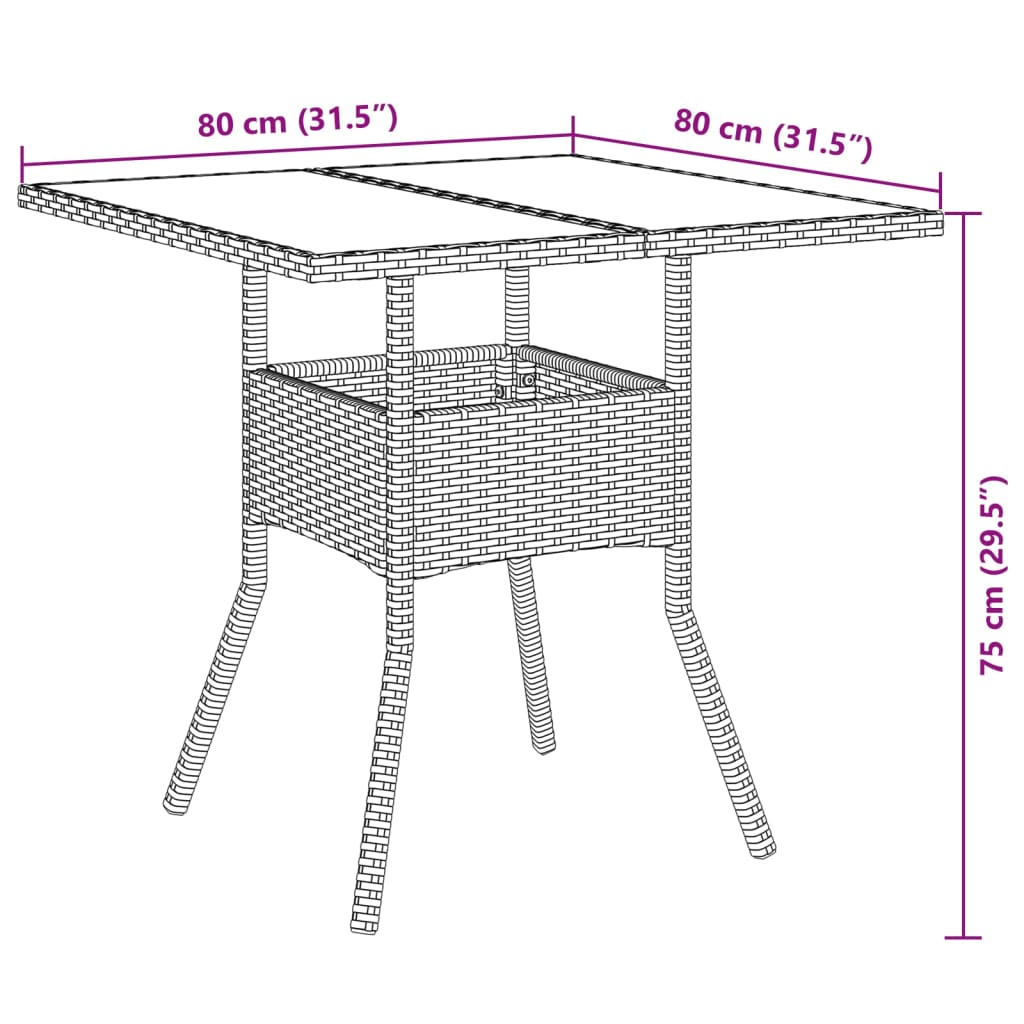 Set mobilier de grădină cu perne 3 piese bej poliratan & sticlă GartenMobel Dekor