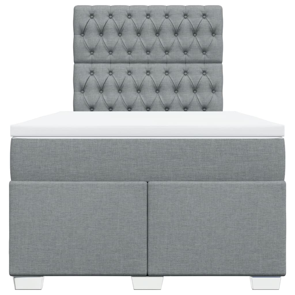 Pat continental cu saltea, gri deschis, 120x200 cm, textil GartenMobel Dekor