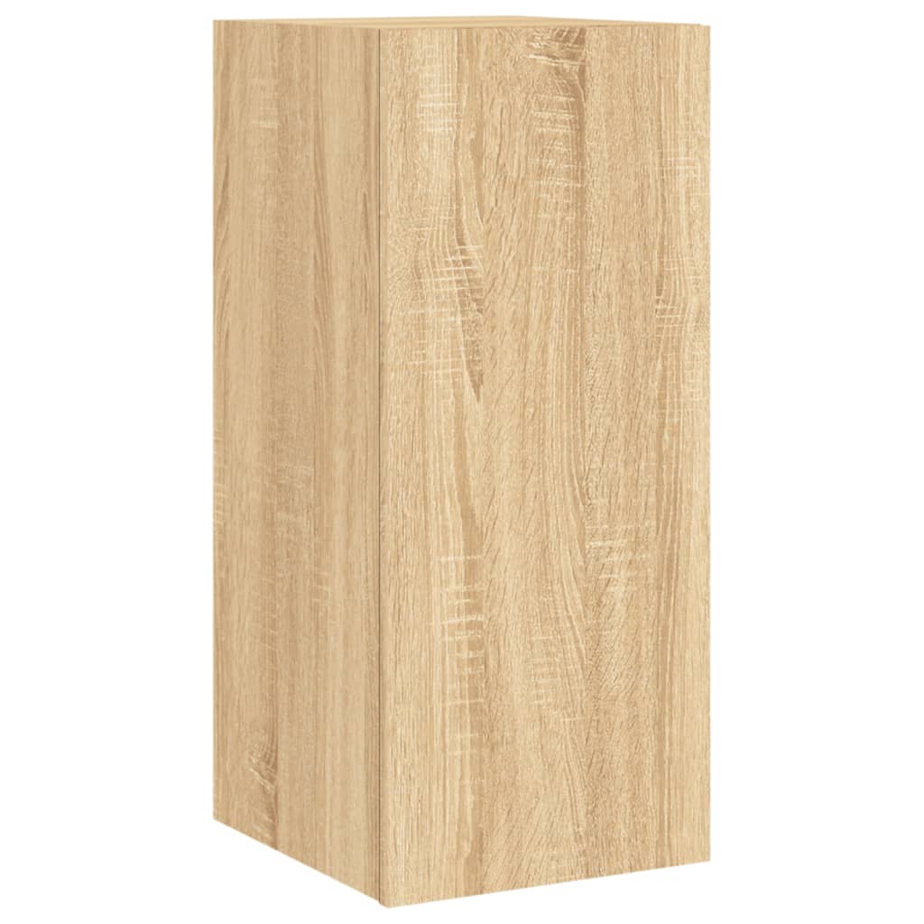 Comode TV de perete cu lumini LED, 3 piese, stejar sonoma GartenMobel Dekor