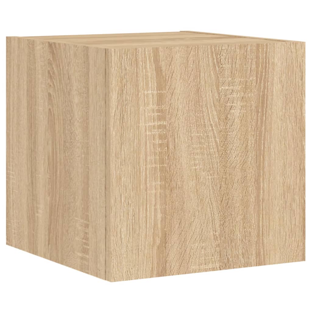 Comode TV de perete cu lumini LED, 6 piese, stejar sonoma GartenMobel Dekor
