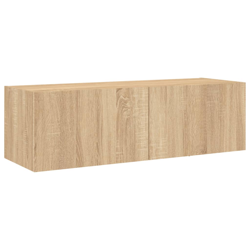 Comode TV de perete cu lumini LED, 6 piese, stejar sonoma GartenMobel Dekor