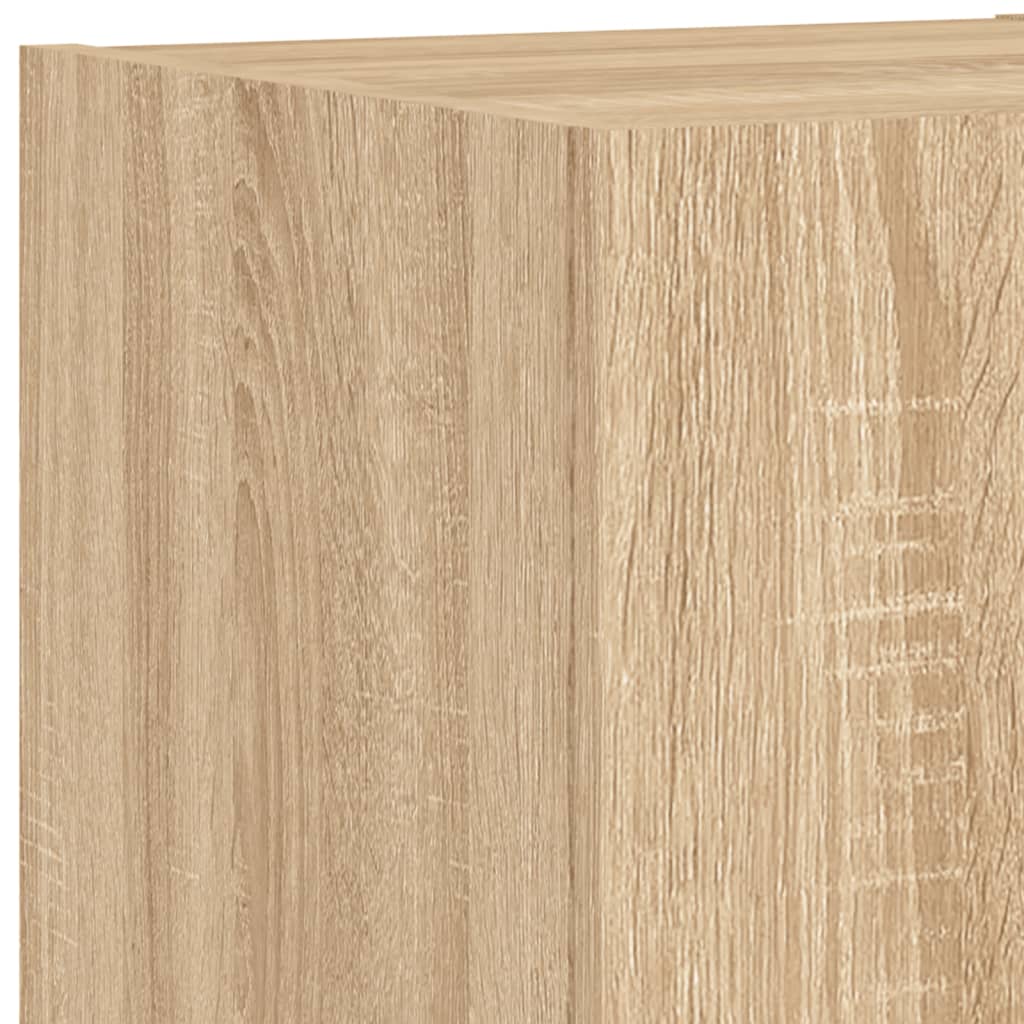 Comode TV de perete cu lumini LED, 6 piese, stejar sonoma GartenMobel Dekor