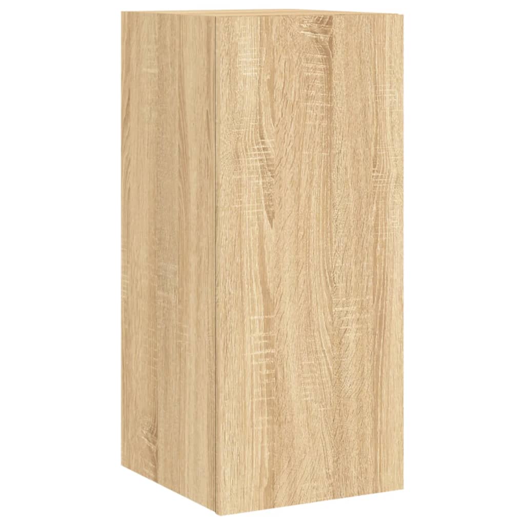 Comode TV de perete cu lumini LED, 6 piese, stejar sonoma GartenMobel Dekor