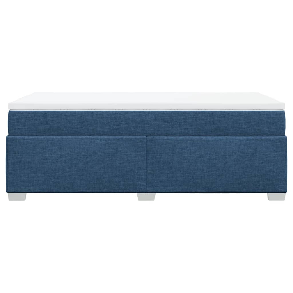 Pat box spring cu saltea, albastru, 100x200 cm, textil GartenMobel Dekor