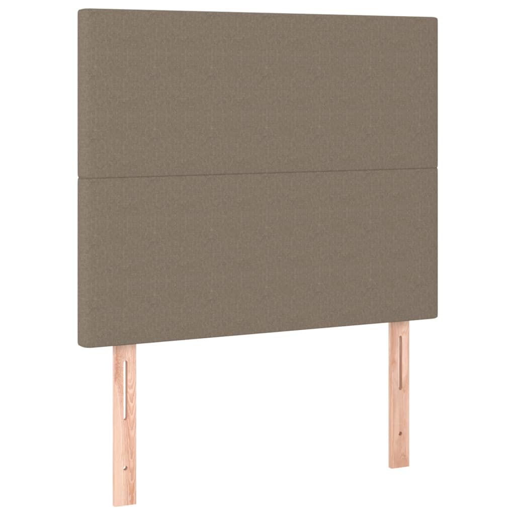 Pat box spring cu saltea, gri taupe, 100x200 cm, textil GartenMobel Dekor