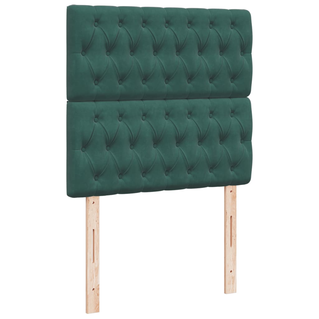 Pat box spring cu saltea, verde închis, 100x200 cm, catifea GartenMobel Dekor
