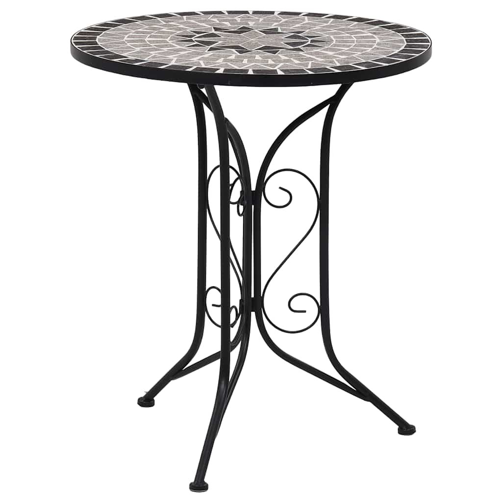 Masă de bistro mozaic, gri, 60 cm, ceramică GartenMobel Dekor