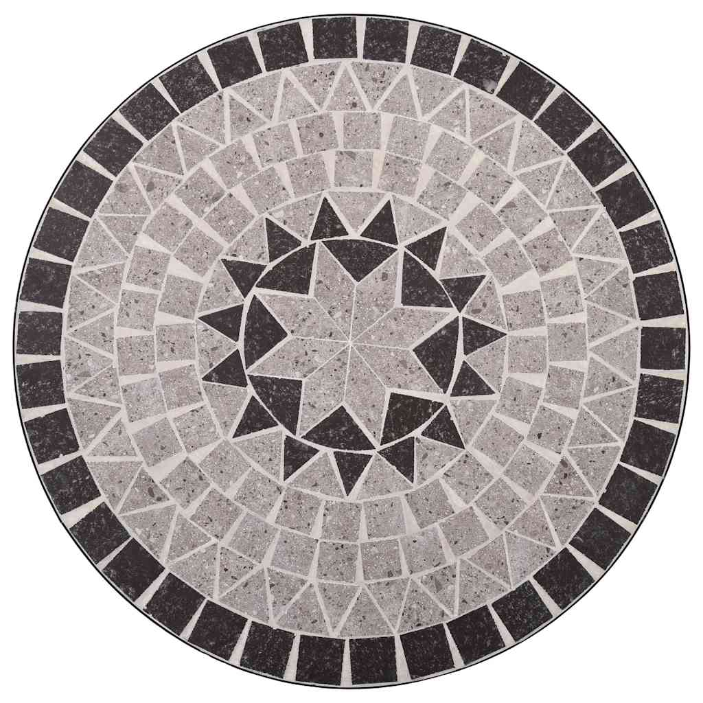 Masă de bistro mozaic, gri, 60 cm, ceramică GartenMobel Dekor