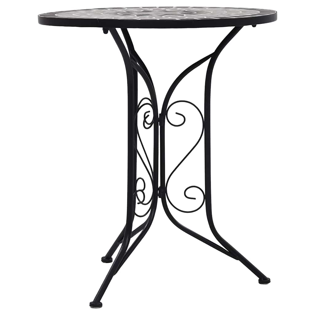 Masă de bistro mozaic, gri, 60 cm, ceramică GartenMobel Dekor