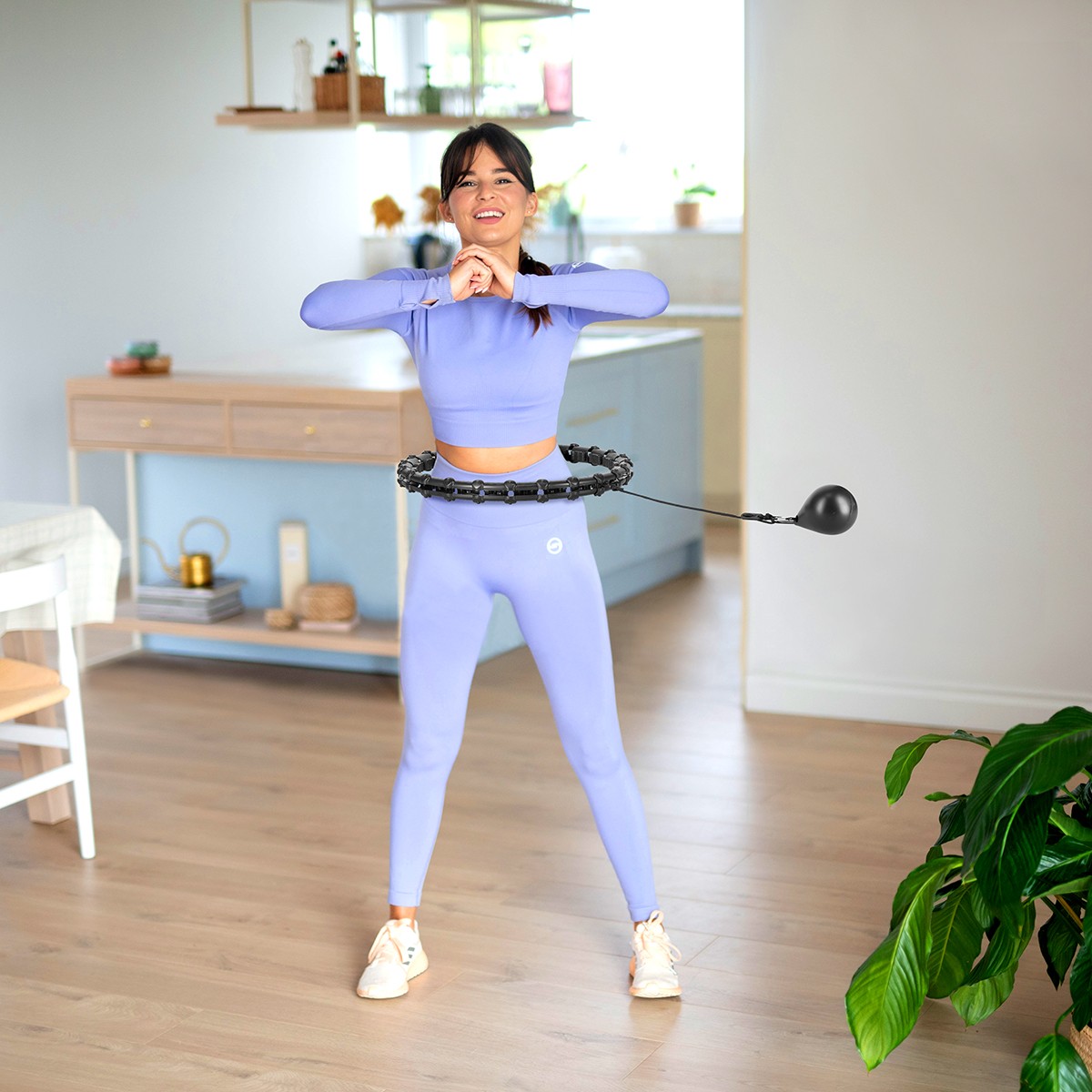 Cerc Hula Hoop cu Greutate HMS HHW02 43 cm, Negru FitLine Training