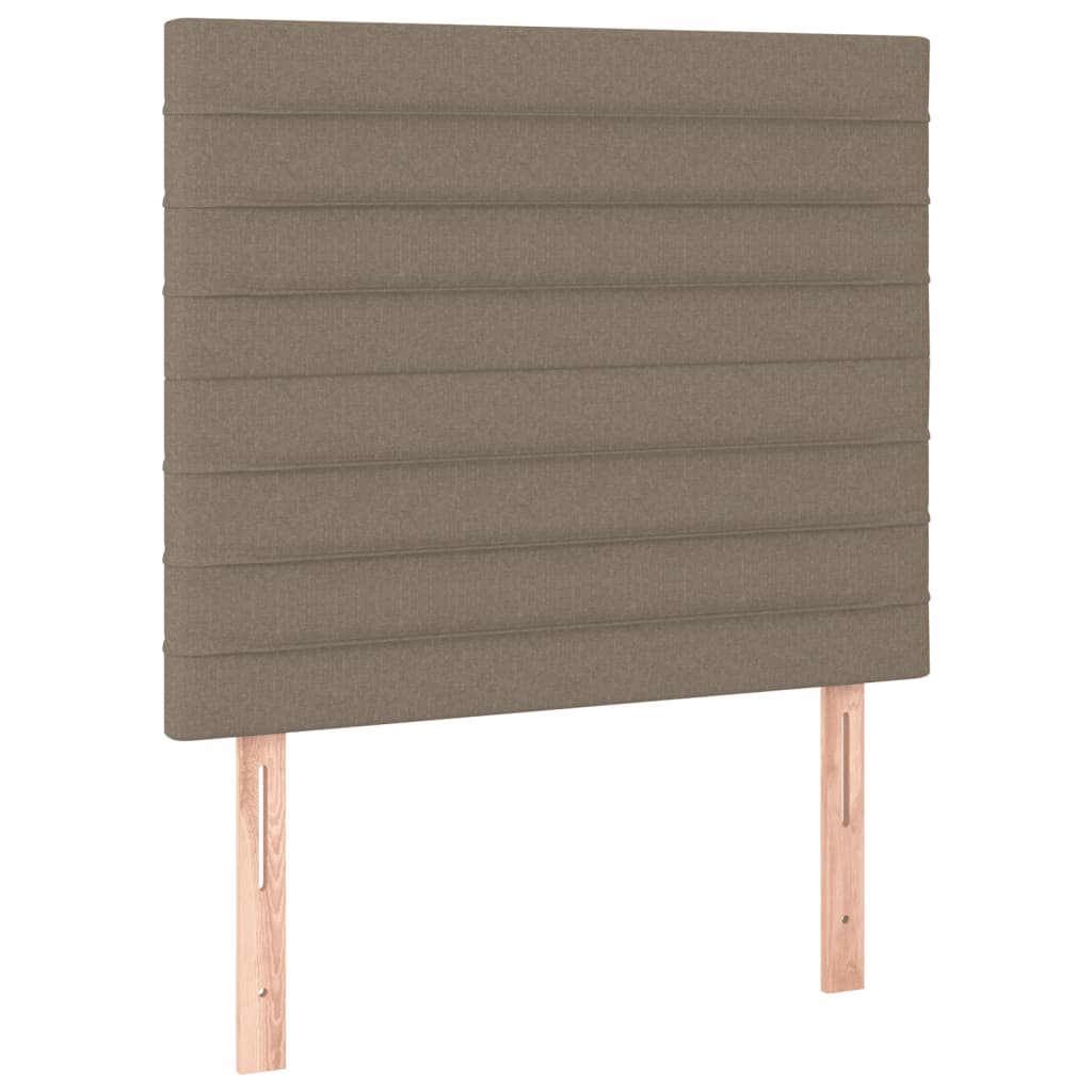 Pat box spring cu saltea, gri taupe, 90x190 cm, textil GartenMobel Dekor