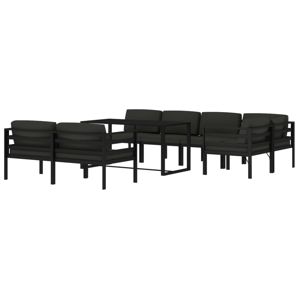 Set mobilier de grădină cu perne, 8 piese, antracit, aluminiu GartenMobel Dekor