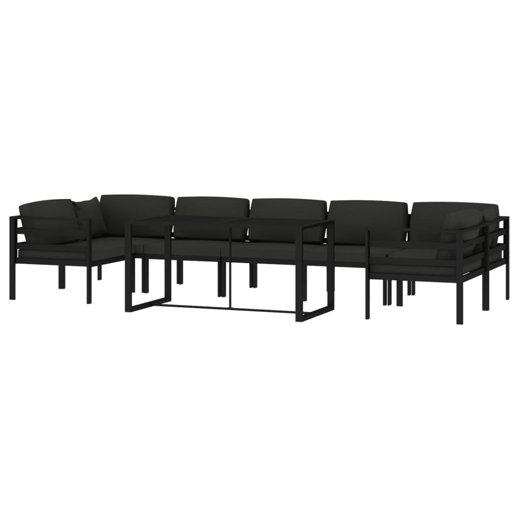 Set mobilier de grădină cu perne, 8 piese, antracit, aluminiu GartenMobel Dekor