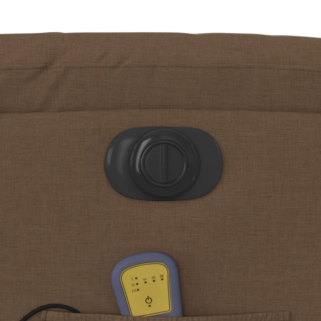 Fotoliu electric de masaj rabatabil cu ridicare, maro, textil GartenMobel Dekor