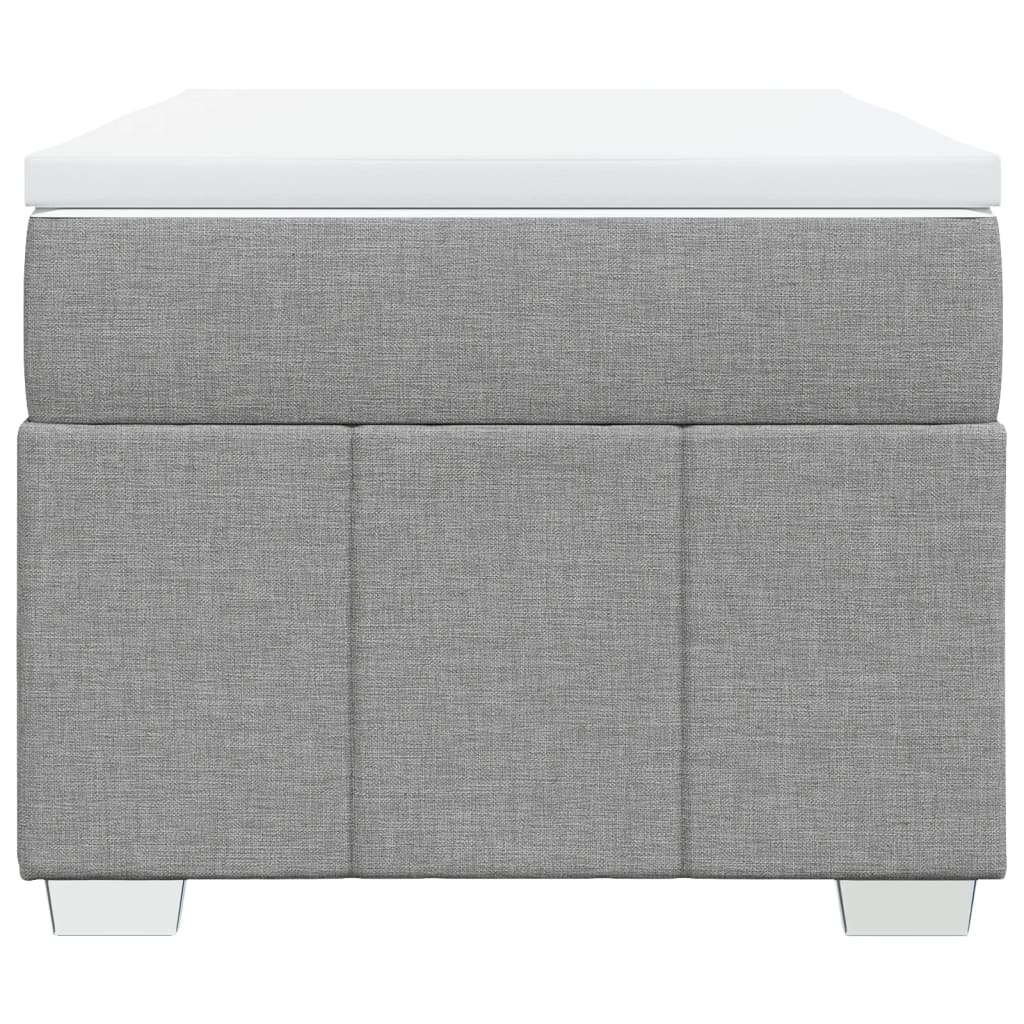 Pat box spring cu saltea, gri deschis, 90x190 cm, textil GartenMobel Dekor