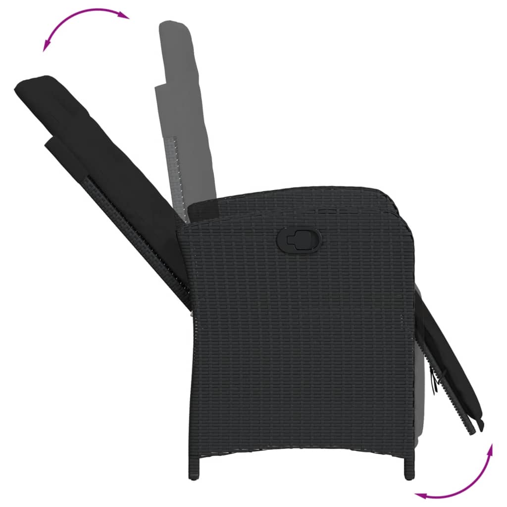 Set mobilier de grădină cu perne, 5 piese, negru, poliratan GartenMobel Dekor