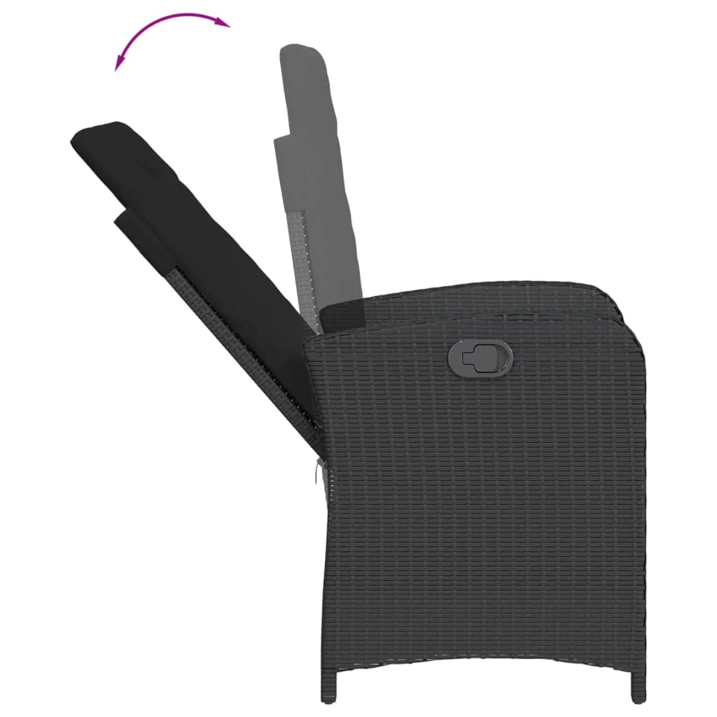 Set mobilier de grădină cu perne, 5 piese, negru, poliratan GartenMobel Dekor