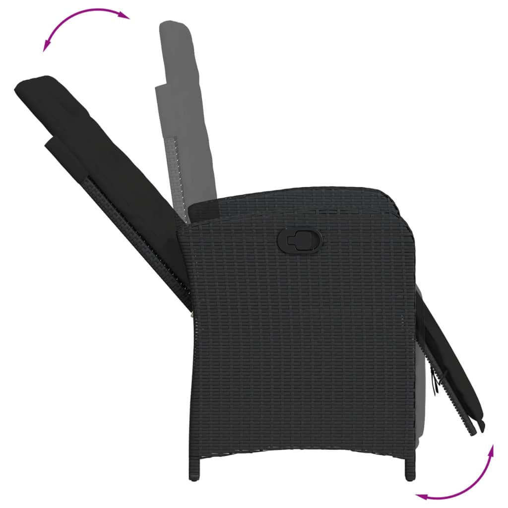 Set mobilier de grădină cu perne, 5 piese, negru, poliratan GartenMobel Dekor