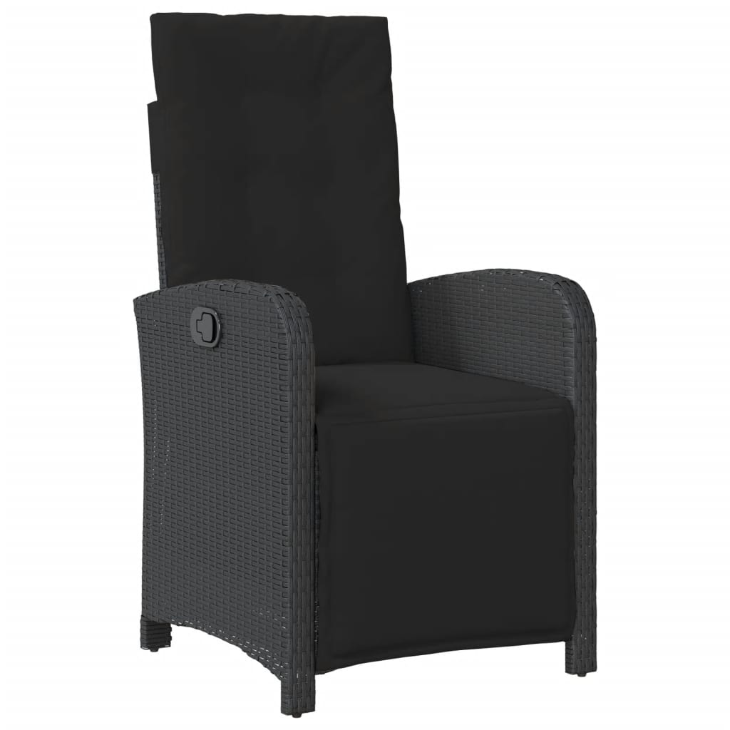 Set mobilier de grădină cu perne, 5 piese, negru, poliratan GartenMobel Dekor