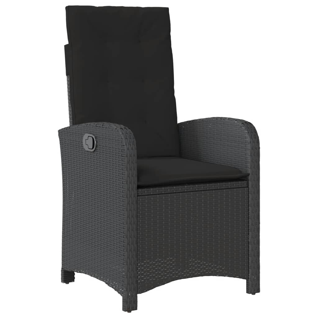 Set mobilier de grădină cu perne, 7 piese, negru, poliratan GartenMobel Dekor