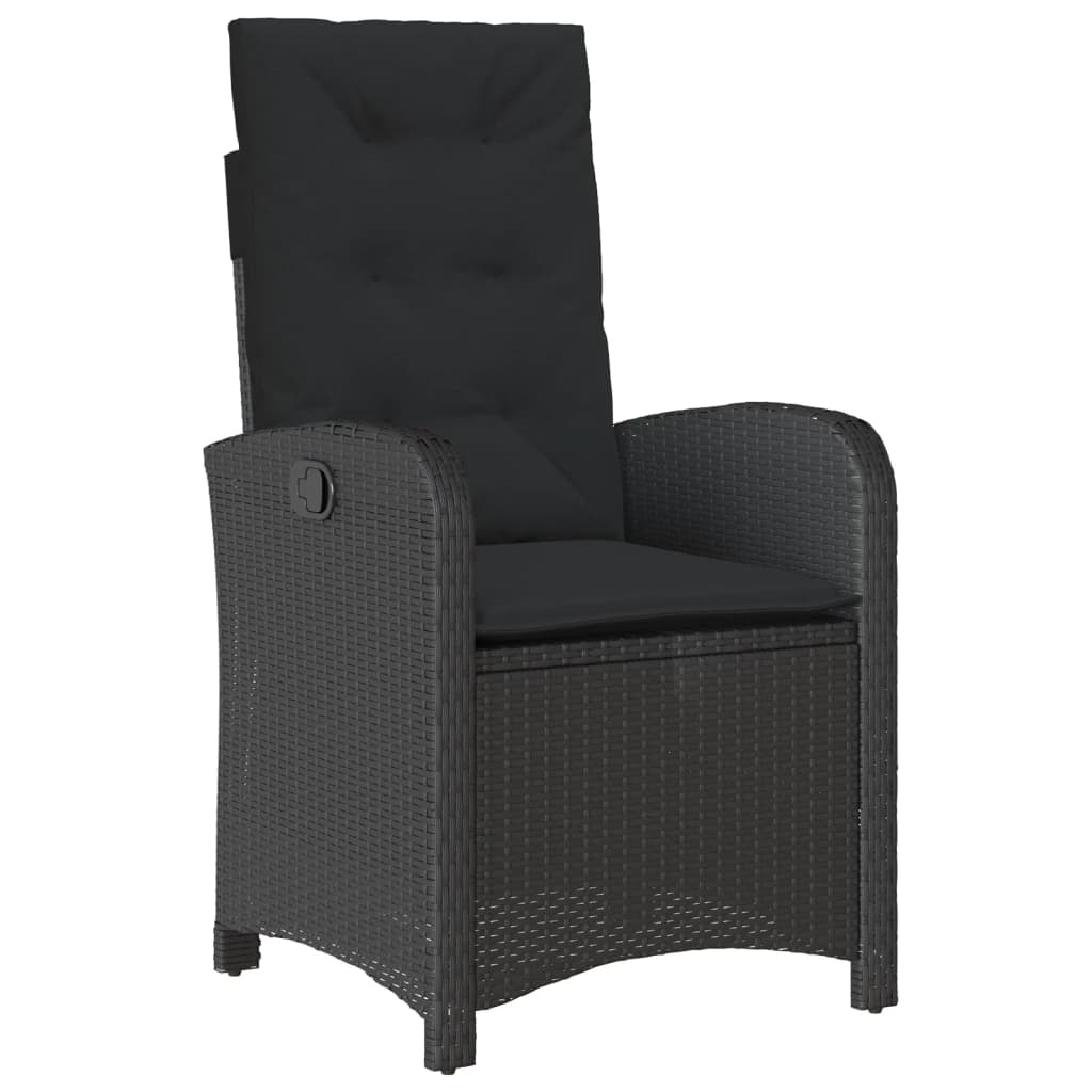 Set mobilier de grădină cu perne, 9 piese, negru, poliratan GartenMobel Dekor