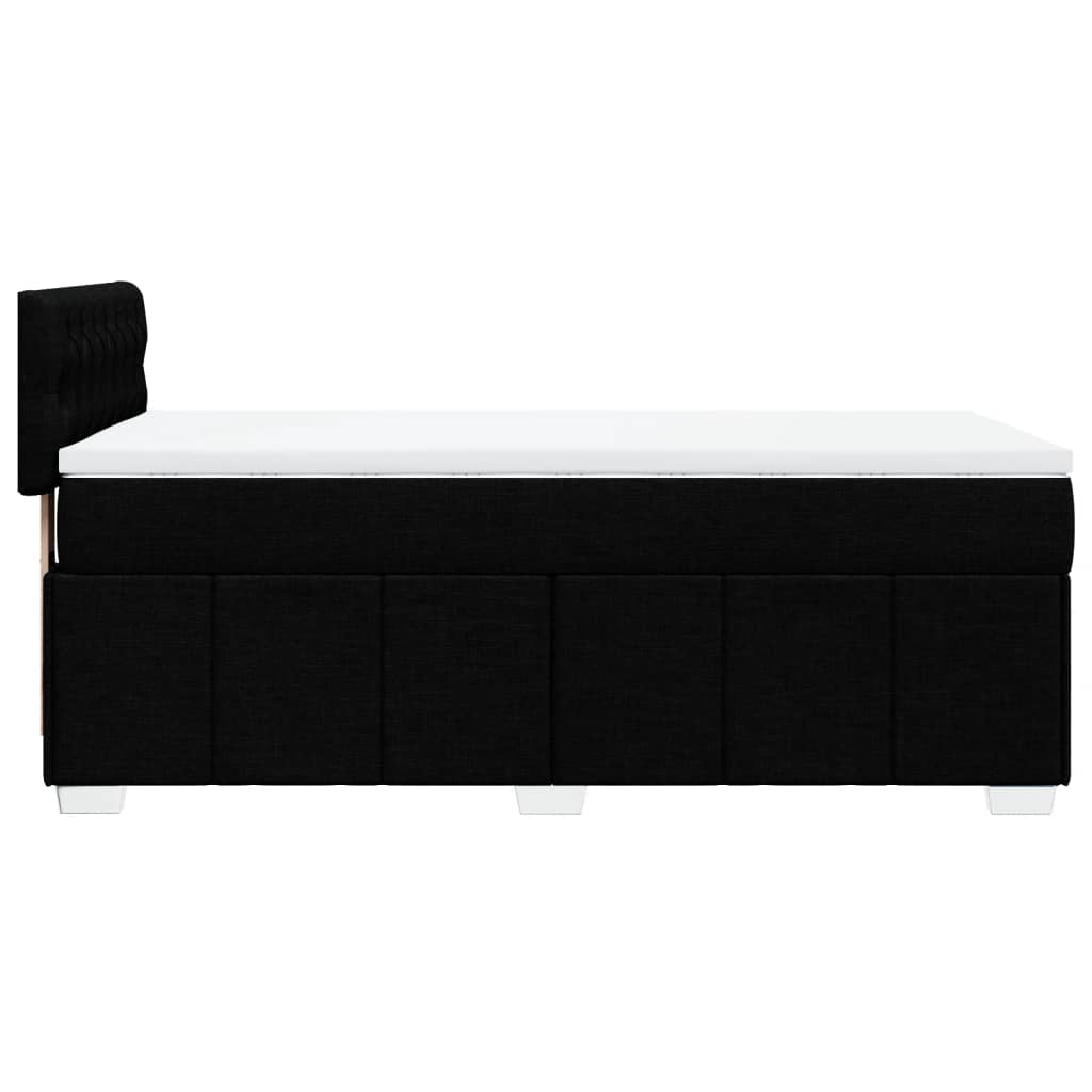 Pat box spring cu saltea, negru, 90x190 cm, textil GartenMobel Dekor