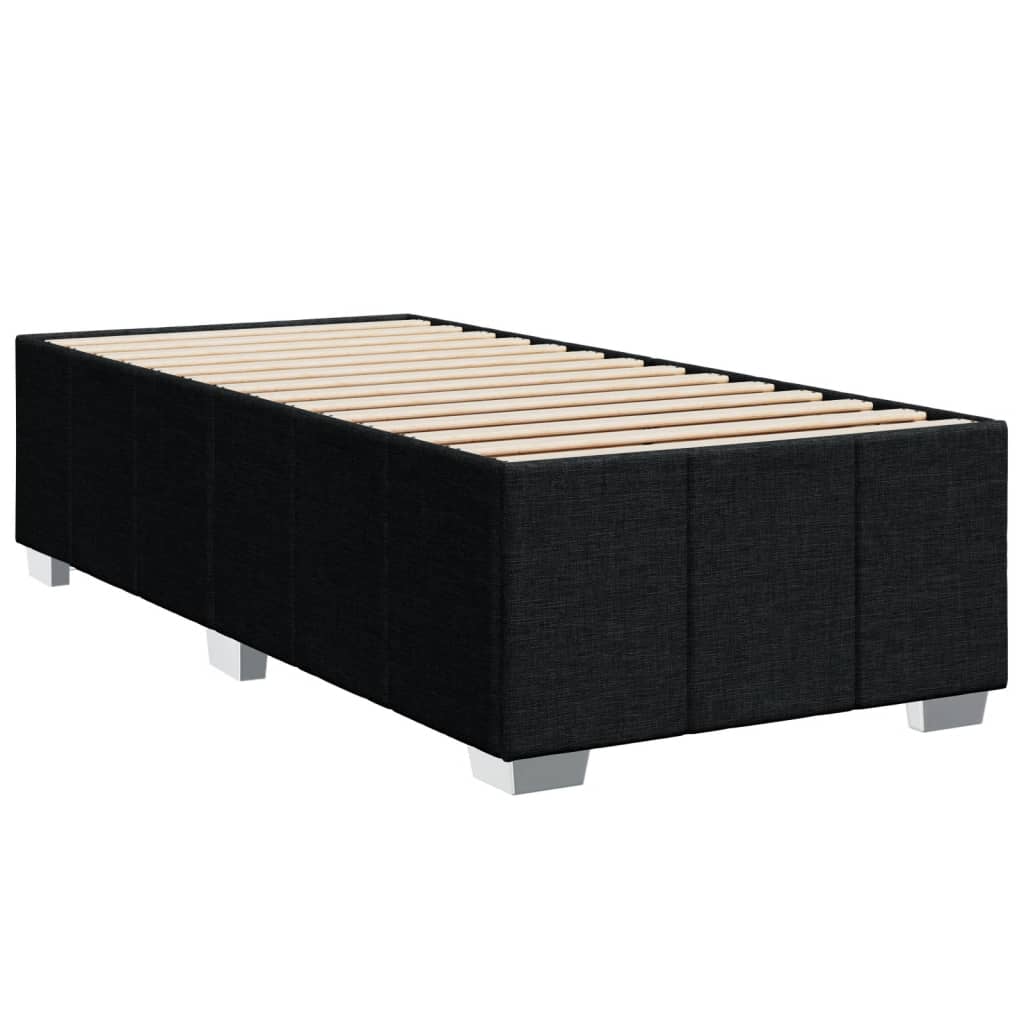Pat box spring cu saltea, negru, 90x190 cm, textil GartenMobel Dekor