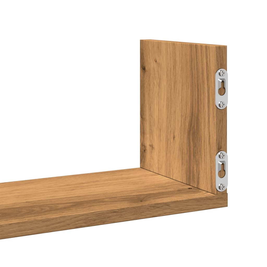Rafturi perete 3buc. stejar artizanal 58x18x18cm lemn prelucrat GartenMobel Dekor