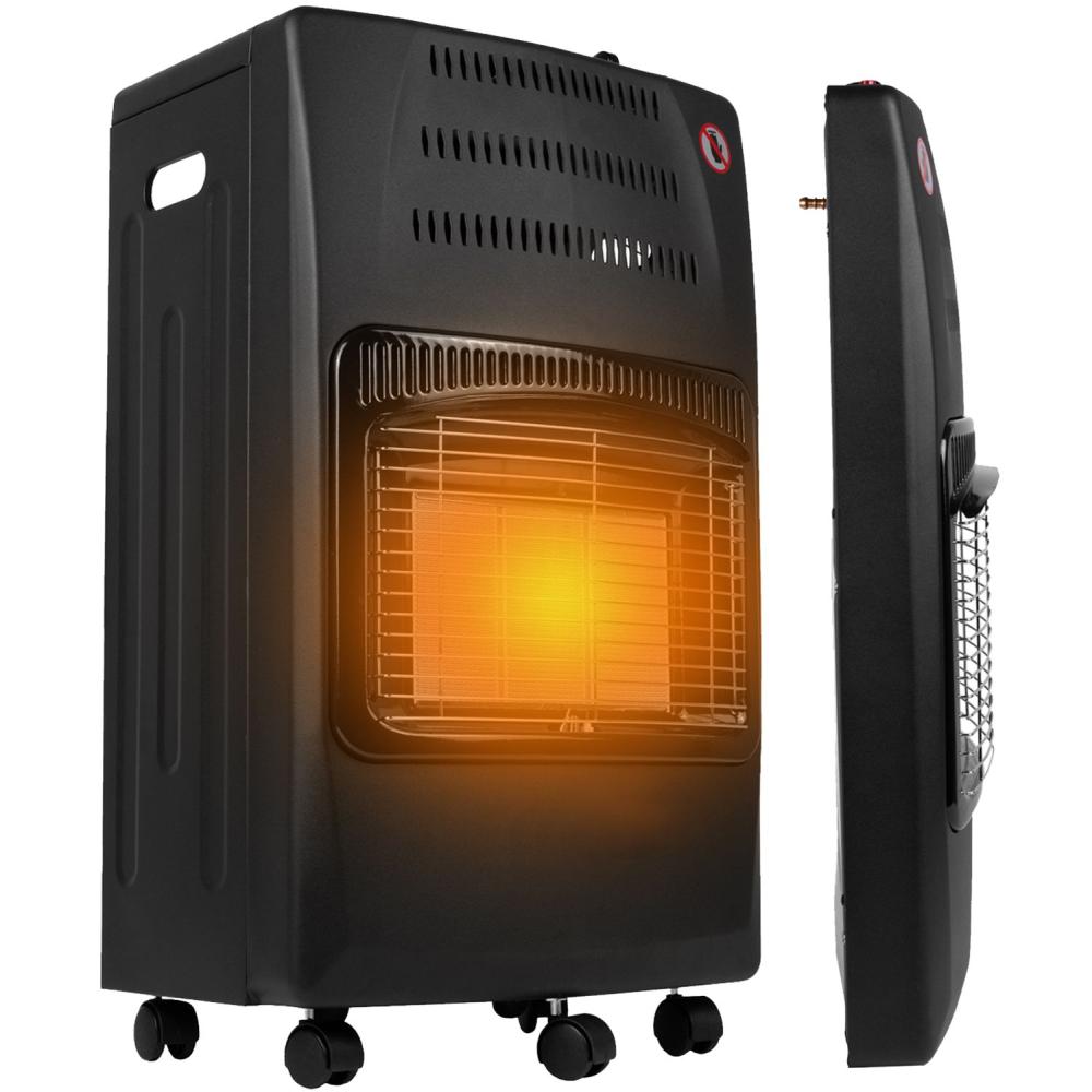 RESIGILATA - Soba pe Gaz Butelie GPL Pliabila, 3 Trepte Incalzire, Putere 4200W, Portabila pe Roti, Aprindere Automata, Incalzitor Ceramic, Regulator si Furtun Gaz