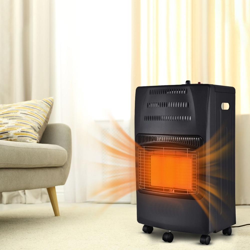 RESIGILATA - Soba pe Gaz Butelie GPL Pliabila, 3 Trepte Incalzire, Putere 4200W, Portabila pe Roti, Aprindere Automata, Incalzitor Ceramic, Regulator si Furtun Gaz