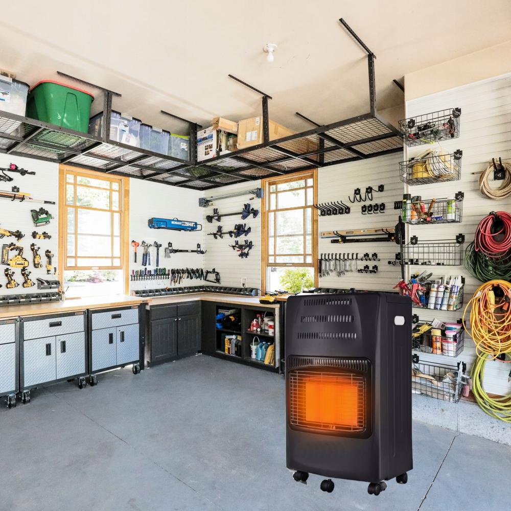 RESIGILATA - Soba pe Gaz Butelie GPL Pliabila, 3 Trepte Incalzire, Putere 4200W, Portabila pe Roti, Aprindere Automata, Incalzitor Ceramic, Regulator si Furtun Gaz