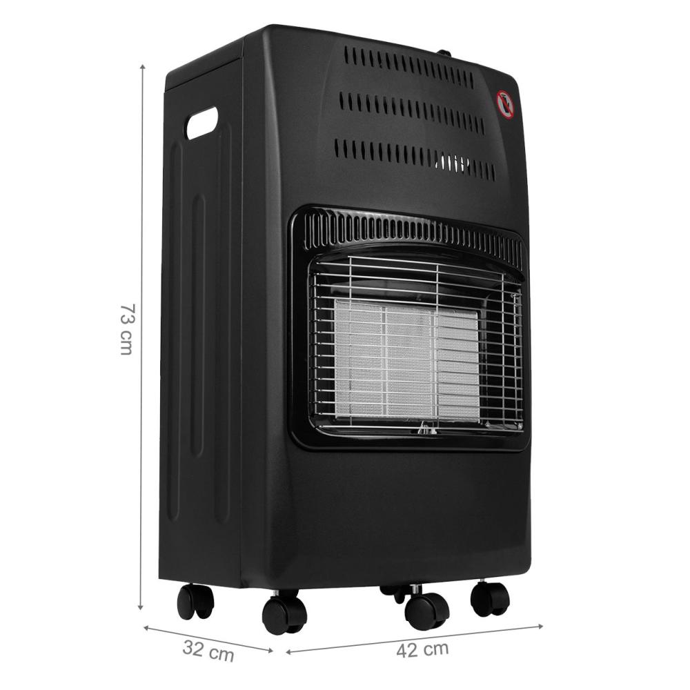 RESIGILATA - Soba pe Gaz Butelie GPL Pliabila, 3 Trepte Incalzire, Putere 4200W, Portabila pe Roti, Aprindere Automata, Incalzitor Ceramic, Regulator si Furtun Gaz