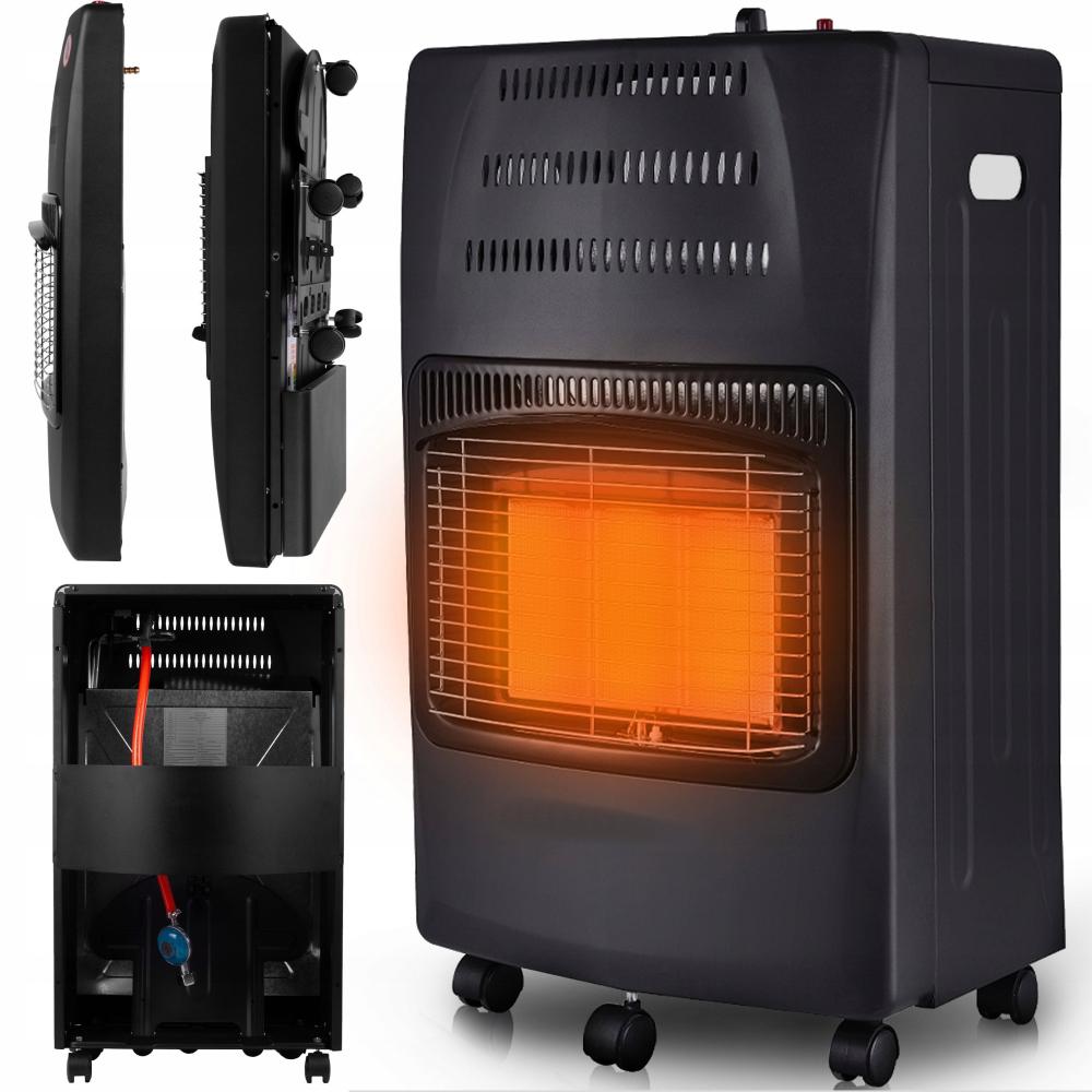 RESIGILATA - Soba pe Gaz Butelie GPL Pliabila, 3 Trepte Incalzire, Putere 4200W, Portabila pe Roti, Aprindere Automata, Incalzitor Ceramic, Regulator si Furtun Gaz