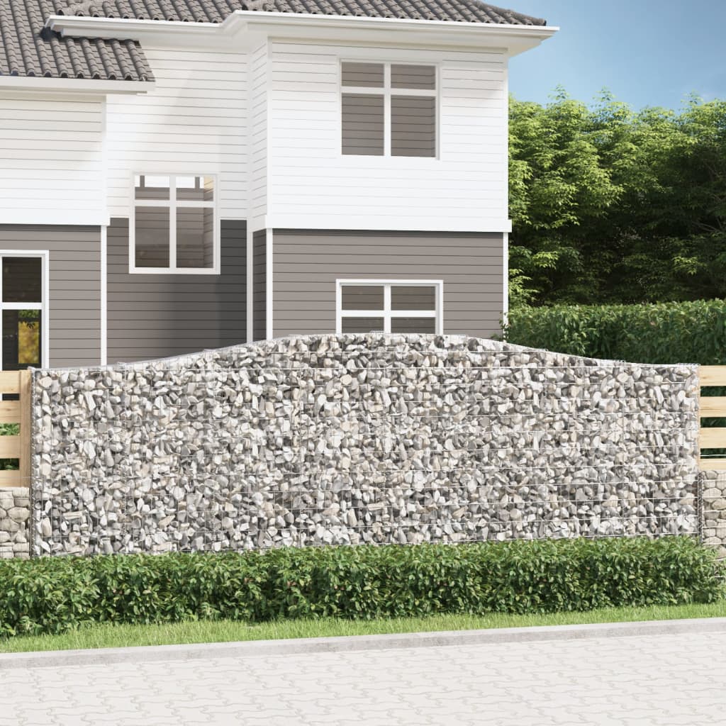 Coșuri gabion arcuite 15 buc. 400x30x140/160 cm fier galvanizat GartenMobel Dekor