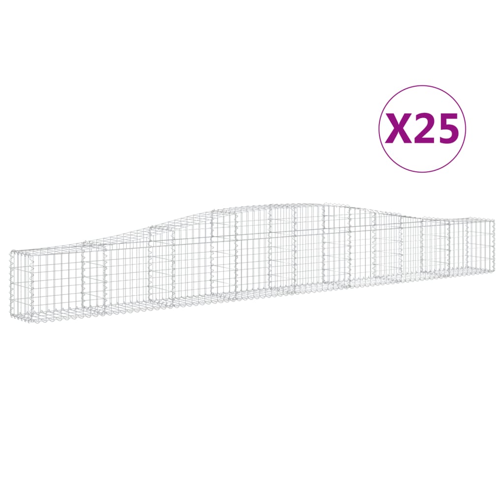 Coșuri gabion arcuite 25 buc, 400x30x40/60 cm, fier galvanizat GartenMobel Dekor
