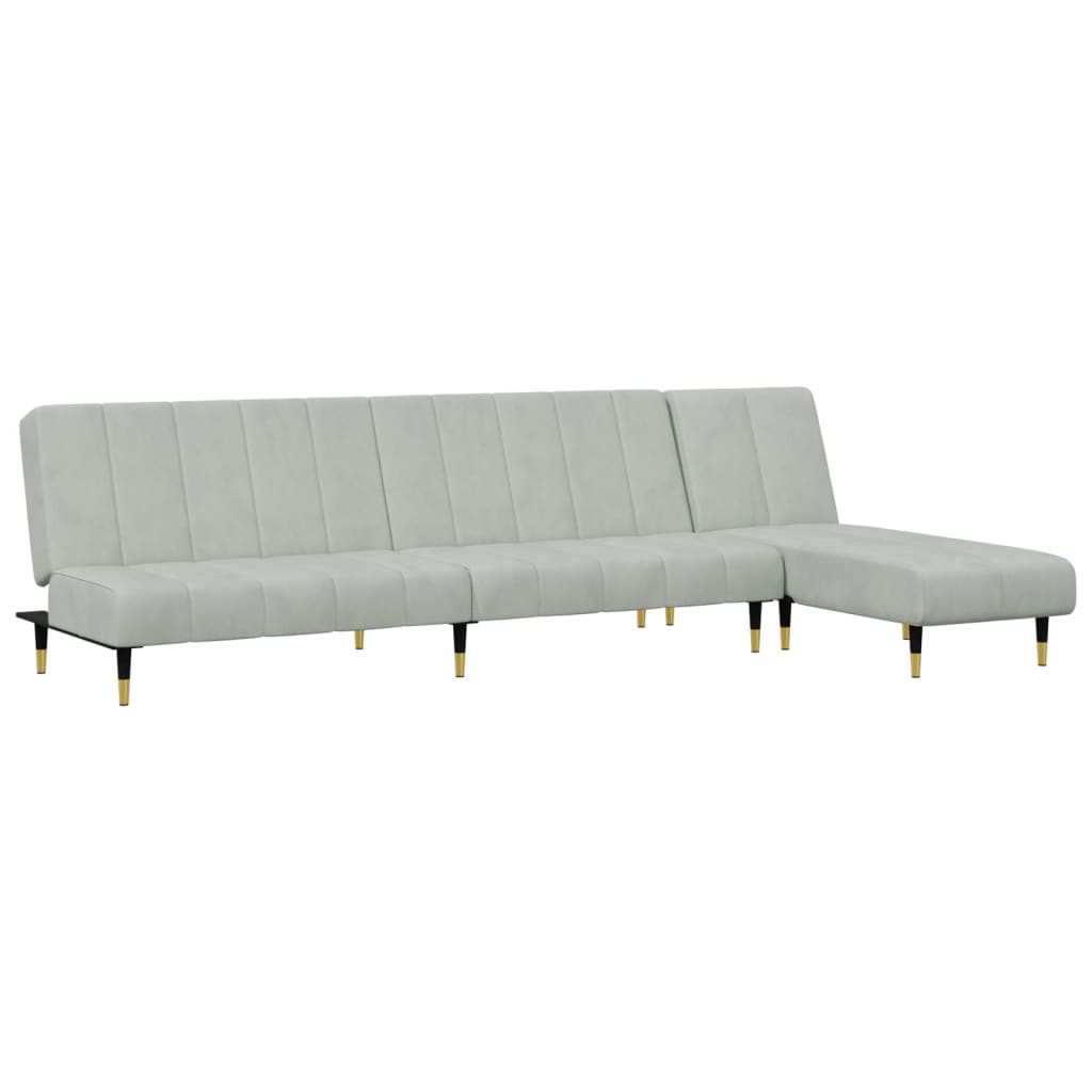 Set canapea, 2 piese, gri deschis, catifea GartenMobel Dekor