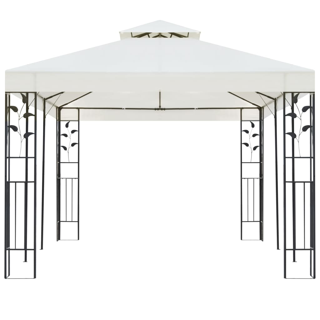 Pavilion cu acoperiș dublu, alb, 6x3 m, oțel GartenMobel Dekor
