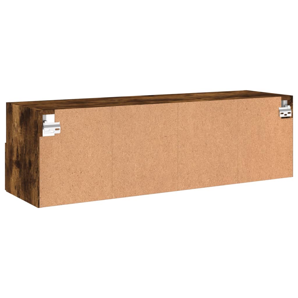 Comodă TV de perete, stejar fumuriu, 100x30x30cm,lemn prelucrat GartenMobel Dekor