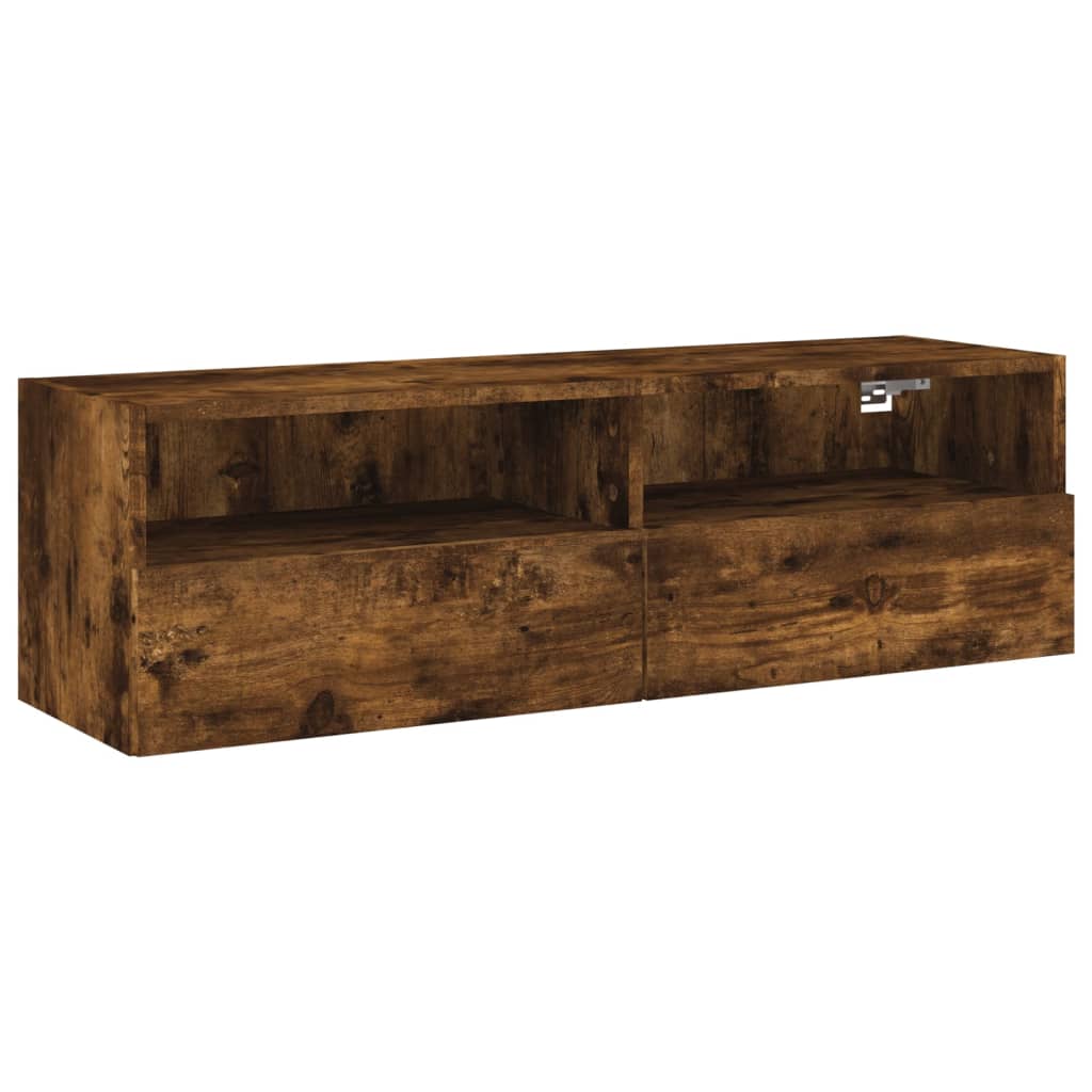 Comodă TV de perete, stejar fumuriu, 100x30x30cm,lemn prelucrat GartenMobel Dekor