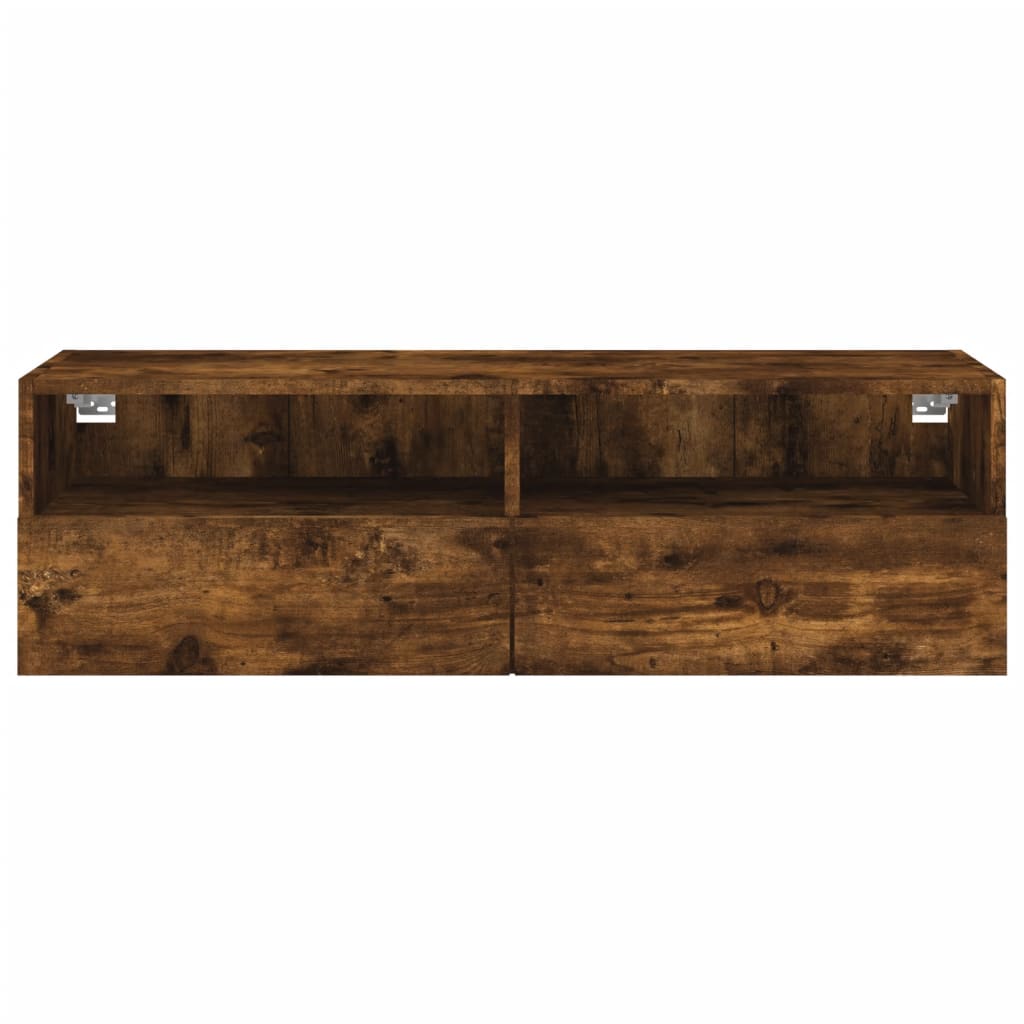 Comodă TV de perete, stejar fumuriu, 100x30x30cm,lemn prelucrat GartenMobel Dekor